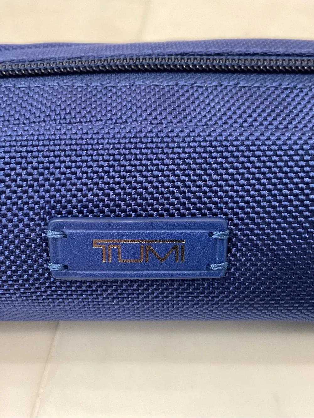 NEW - TUMI Zippered Ballistic Nylon Pencil Case - Cord Pouch - ATLANTIC BLUE